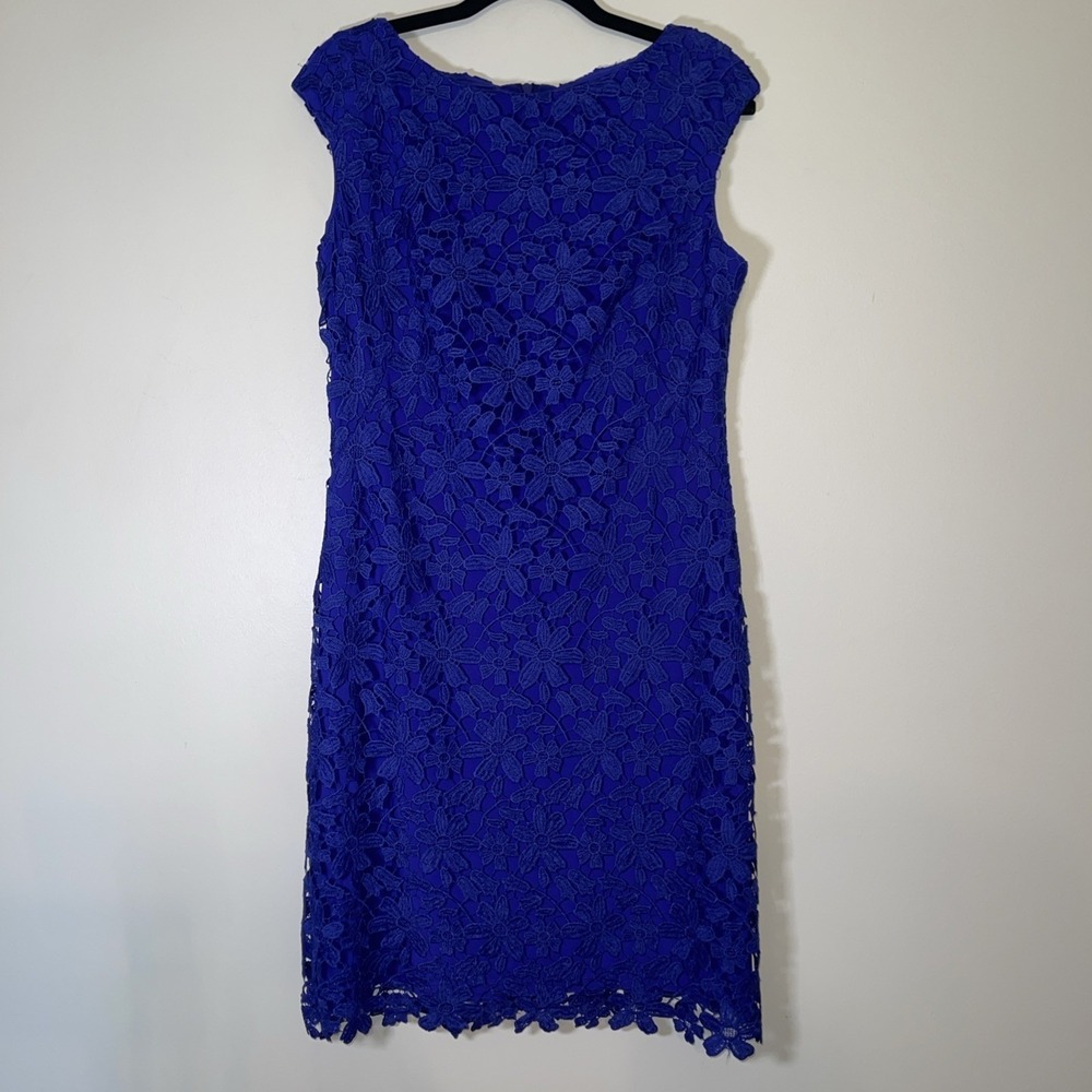 Lauren Ralph Lauren Royal Blue Lace Sheath Dress Women's Size 8 Cocktail